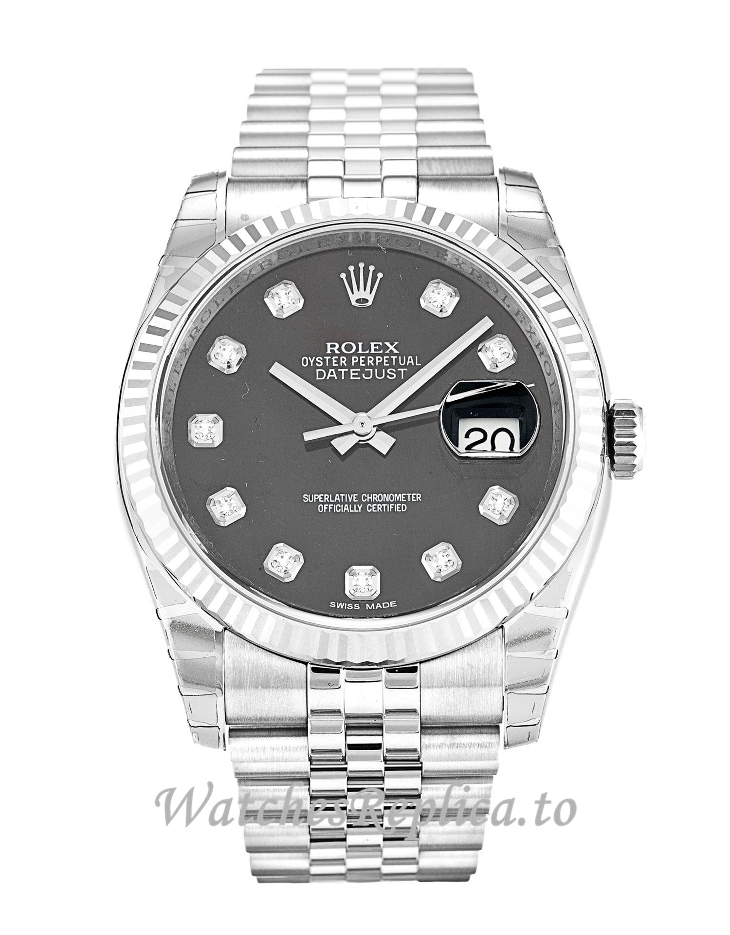 Rolex Datejust Black Diamond Dial 116234 - WatchesReplica.is