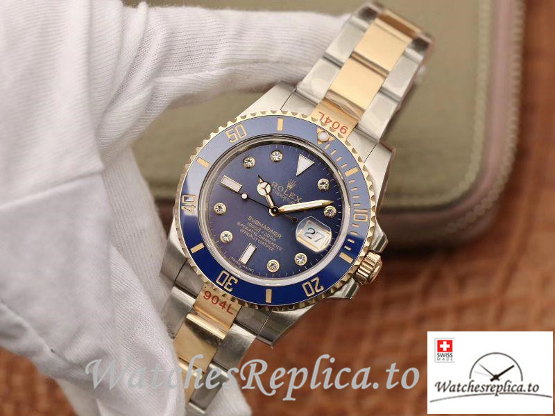 Swiss Rolex Submariner Date Replica 116613 Blue Bezel 40.5MM - WatchesReplica.is