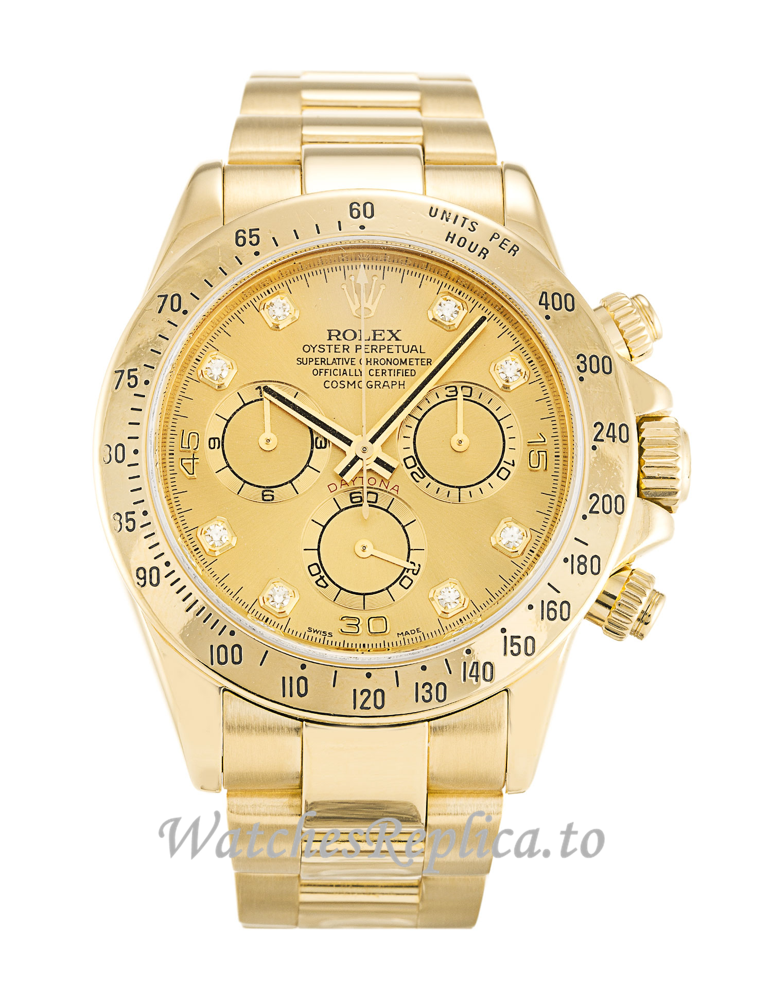 Rolex Daytona Champagne Diamond Dial 116528 - WatchesReplica.is