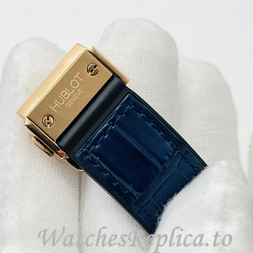 Hublot Replica Big Bang Sang Bleu Leather strap 42MM - WatchesReplica.is
