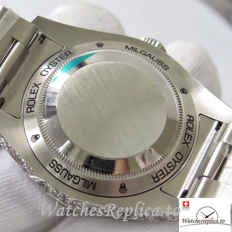 Swiss Rolex Milgauss Replica Stainless steel strap 40MM - WatchesReplica.is