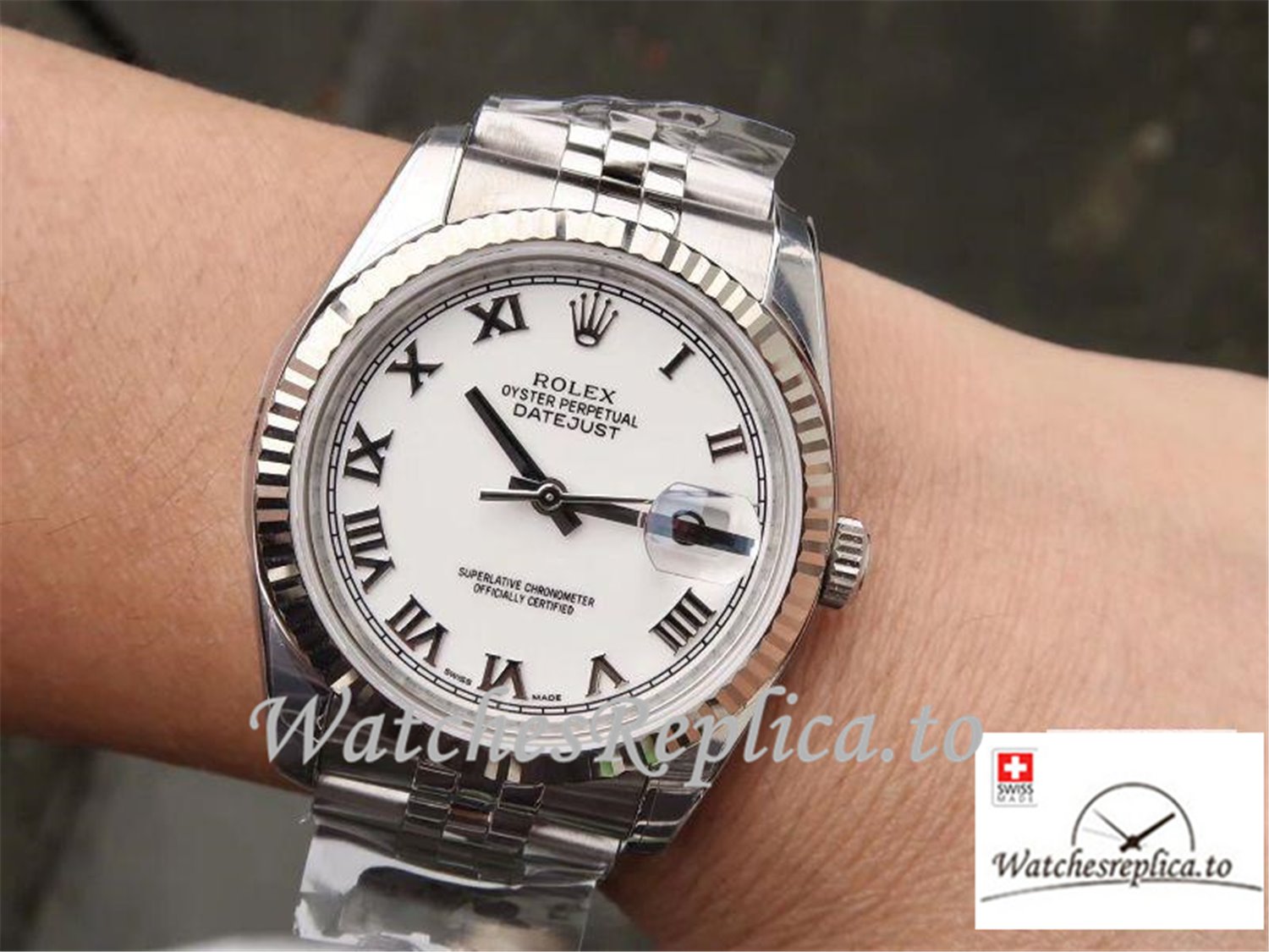 Swiss Rolex Datejust Replica 116234 White Dial 36MM - WatchesReplica.is