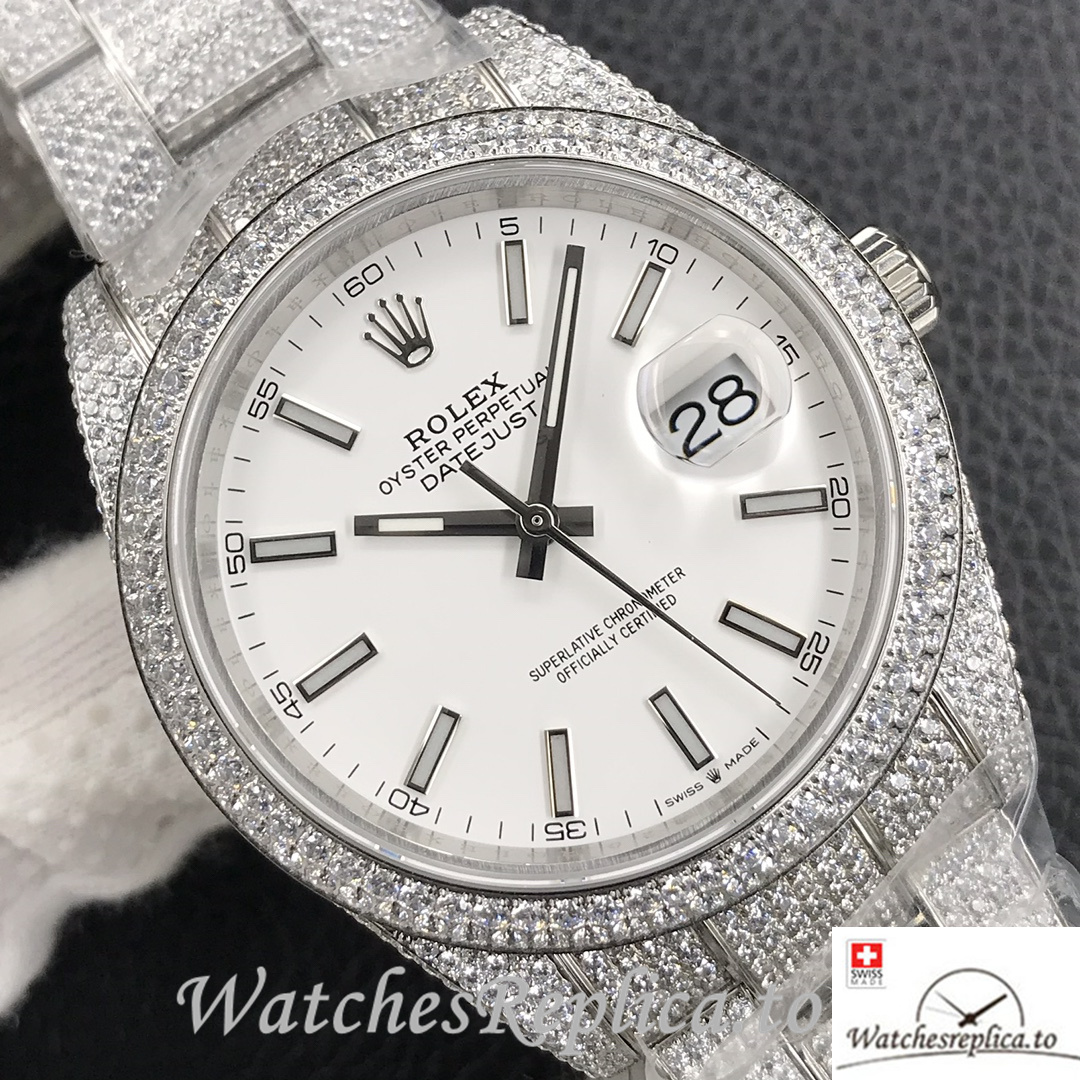 Swiss Rolex Datejust Replica Stainless steel strap 41MM - WatchesReplica.is