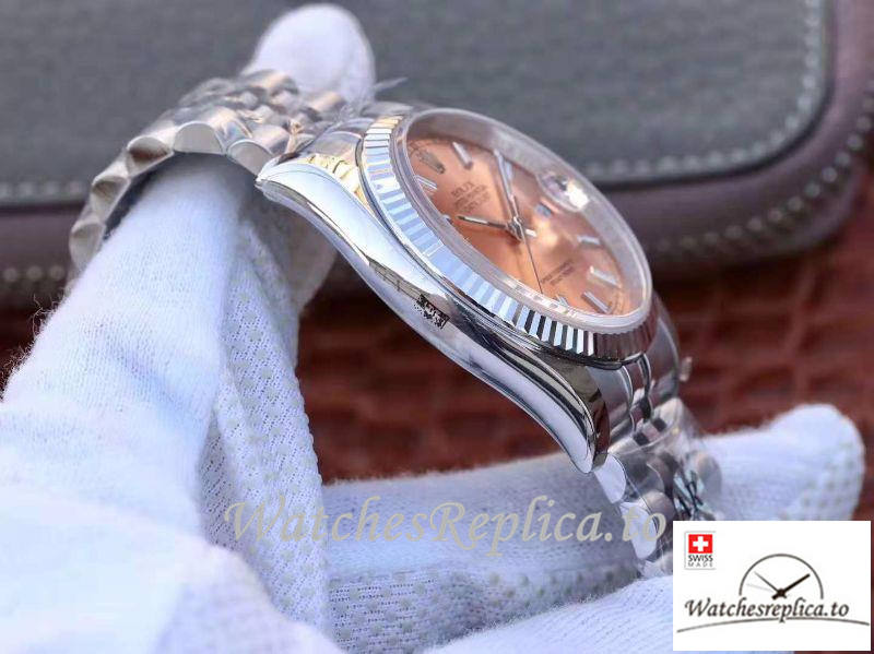 Swiss Rolex Datejust Replica 116234-0090 Rose Gold Dial 36MM - WatchesReplica.is