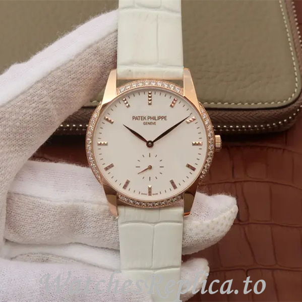 Patek Philippe Replica Calatrava 7122R-001 Leather strap 38MM - WatchesReplica.is