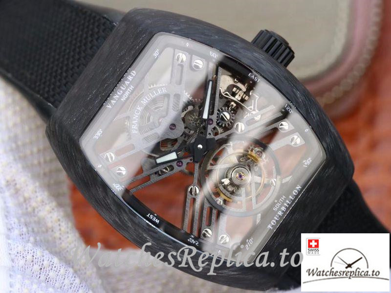 Swiss Franck Muller Vanguard Replica V45 T SQT Black Strap 44MM×53.7MM - WatchesReplica.is