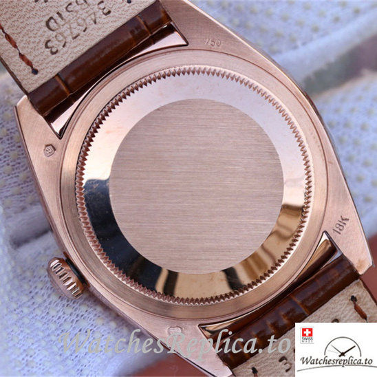 Swiss Rolex Day-Date Replica 118135 Leather strap 36MM - WatchesReplica.is