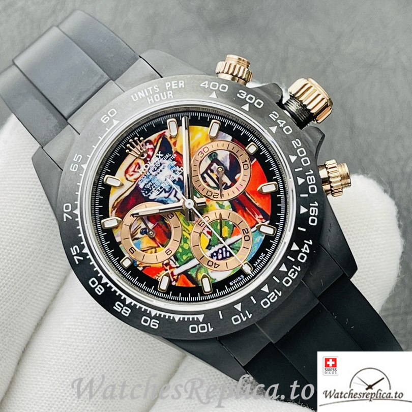 Swiss Rolex Daytona Replica Rubber strap 40MM - WatchesReplica.is