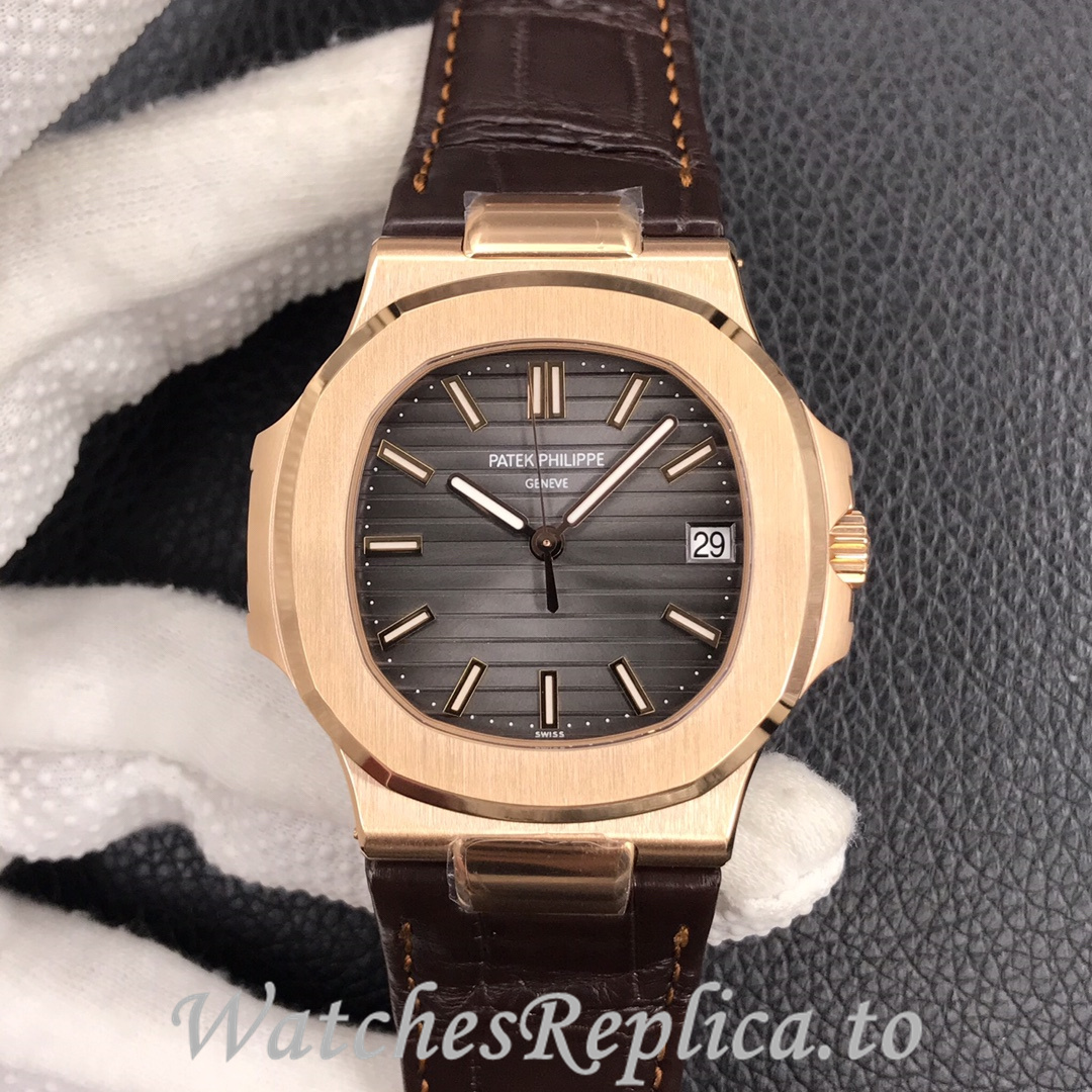 Patek Philippe Replica Nautilus 5711 Leather strap 40MM - WatchesReplica.is