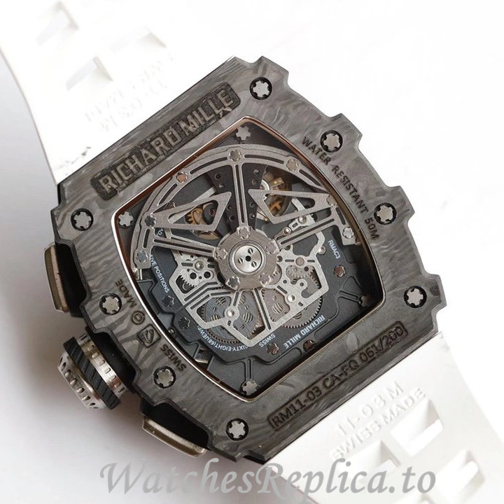 Richard Mille Replica RM011 Rubber strap 50MM - WatchesReplica.is