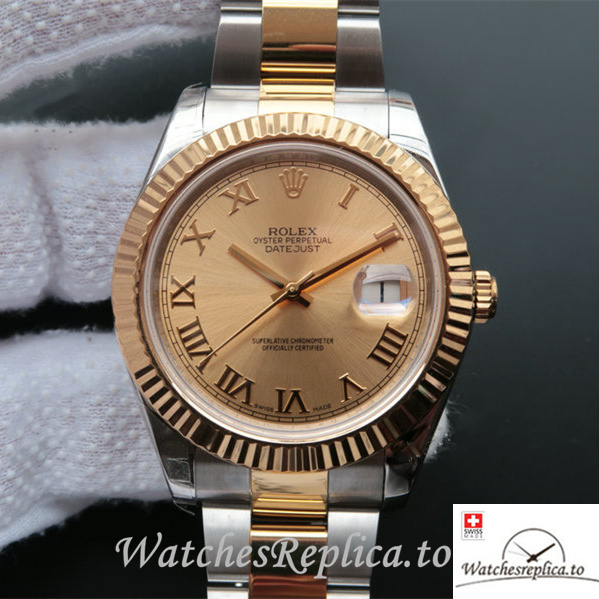 Swiss Rolex Datejust Replica 126333 Stainless steel Gold strap 40MM - WatchesReplica.is