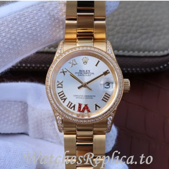 Swiss Rolex Datejust Replica 178383 Yellow Gold strap 31MM - WatchesReplica.is
