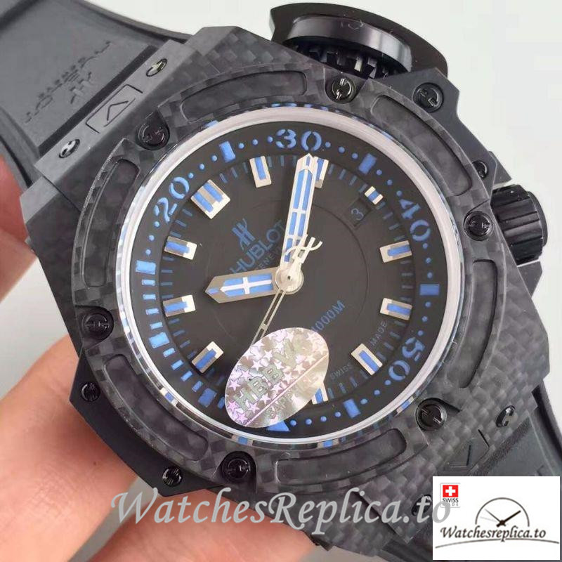 Swiss Hublot King Power Musee Oceanographic Replica 731.QX.1190.GR Black Strap 48MM - WatchesReplica.is