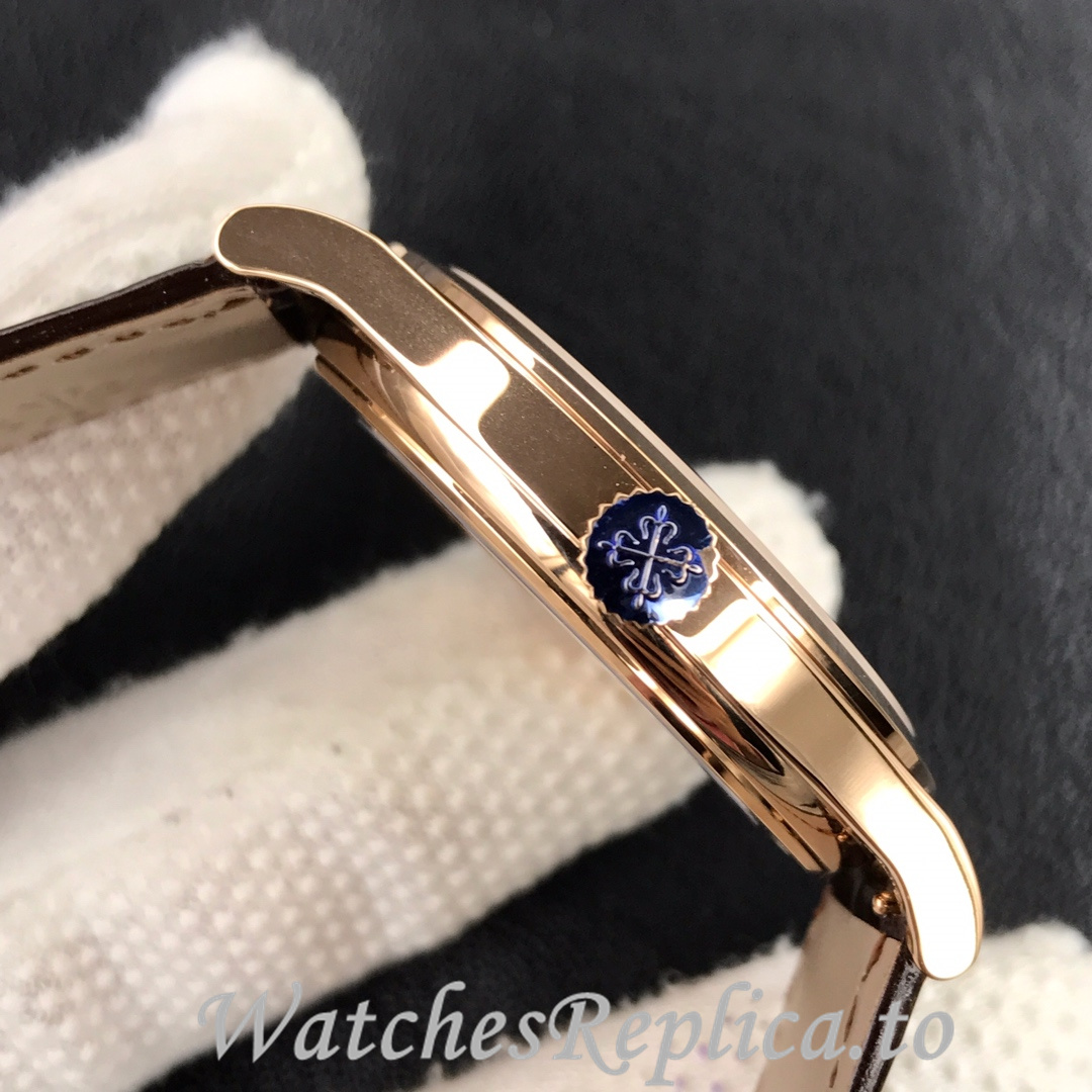 Patek Philippe Replica Calatrava 5296G Leather strap 38MM - WatchesReplica.is