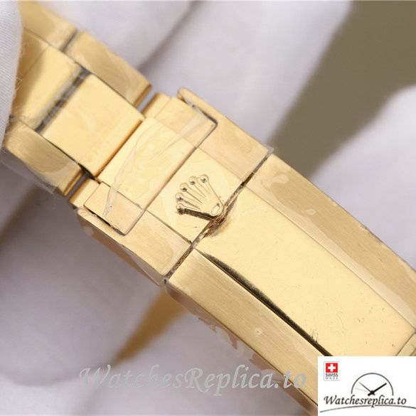 Swiss Rolex Daytona Replica 116598RBOW Yellow Gold strap 40MM - WatchesReplica.is