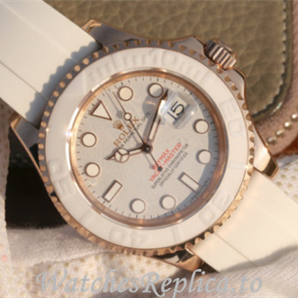 Swiss Rolex Yacht Master Replica Rubber strap 37MM - WatchesReplica.is