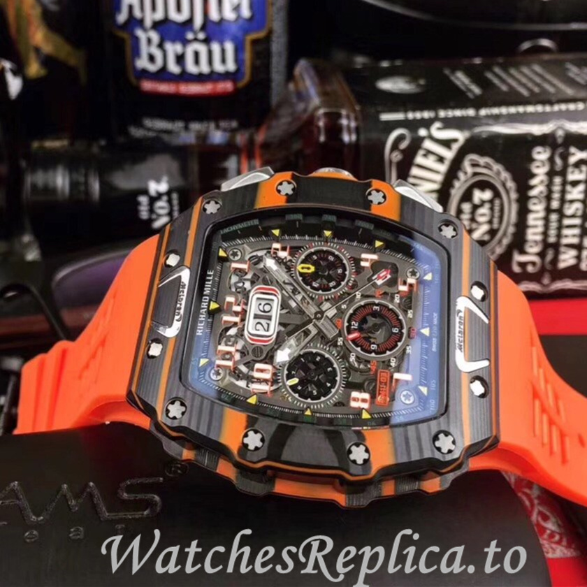 Richard Mille Replica RM011 Rubber strap 50MM - WatchesReplica.is