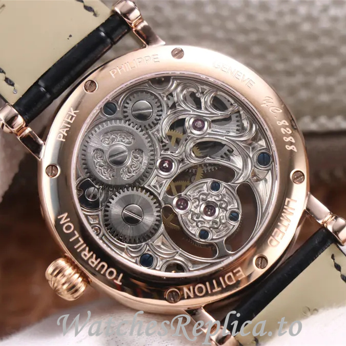 Patek Philippe Replica Complications Leather Rubber strap 42MM - WatchesReplica.is