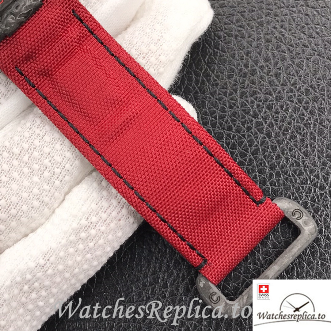 Swiss Rolex Daytona Replica Red Canvas strap 40MM Black Dial - WatchesReplica.is
