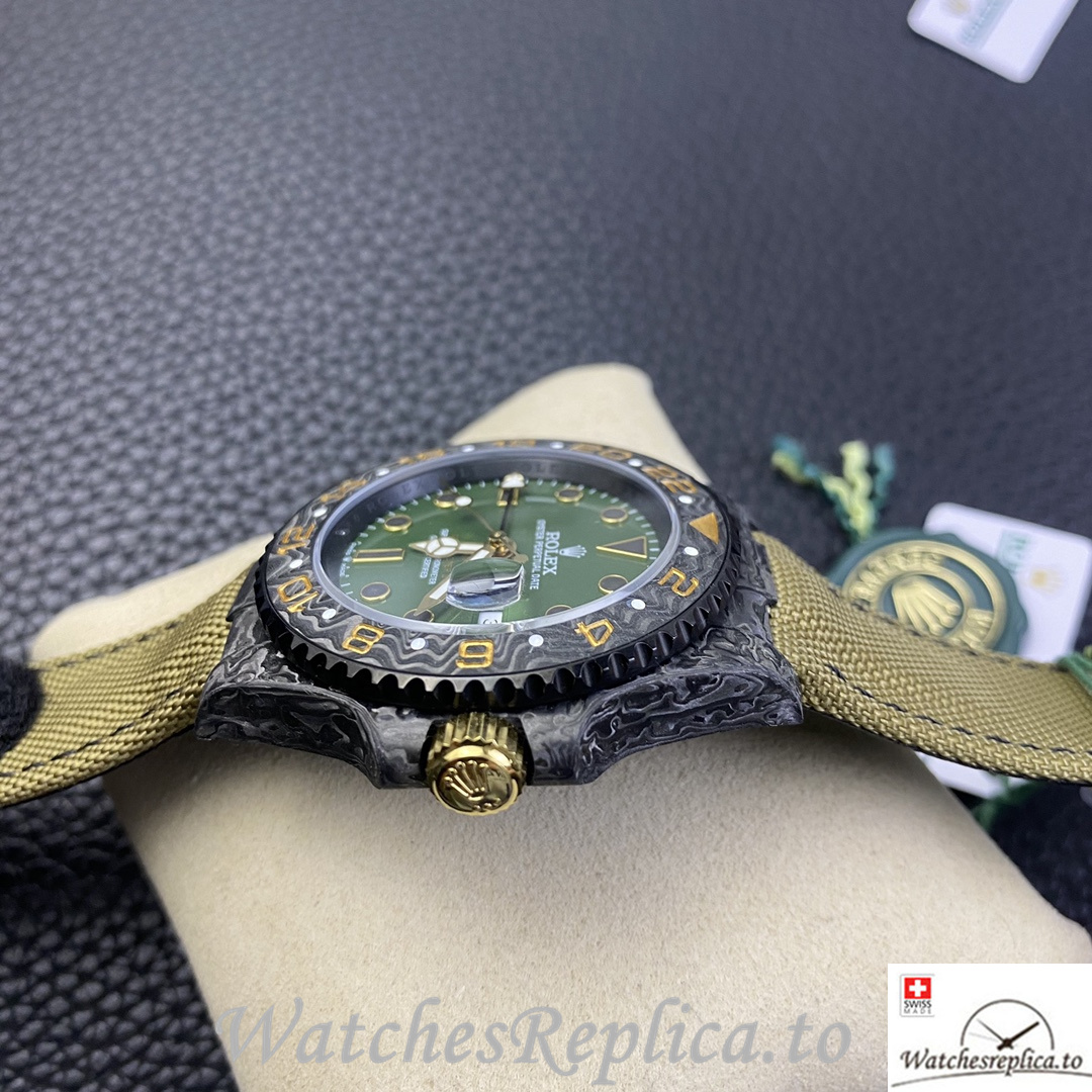 Swiss Rolex GMT Master Electro Carbon Carbon fiber strap 40MM - WatchesReplica.is