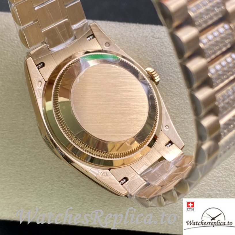 Swiss Rolex Datejust 128348 Replica Rose Gold strap 36MM - WatchesReplica.is