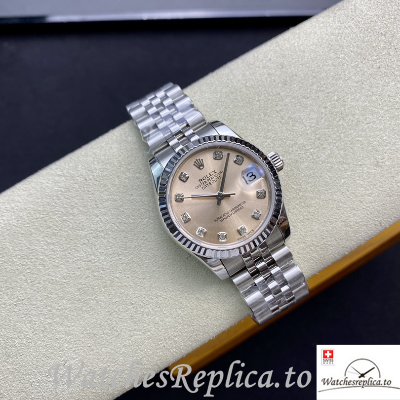 Swiss Rolex Datejust Replica 178384 Stainless steel strap 31MM Yellow Dial - WatchesReplica.is