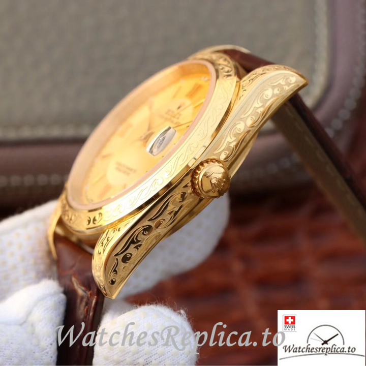 Swiss Rolex Oyster Perpetual Replica Leather strap 40MM - WatchesReplica.is