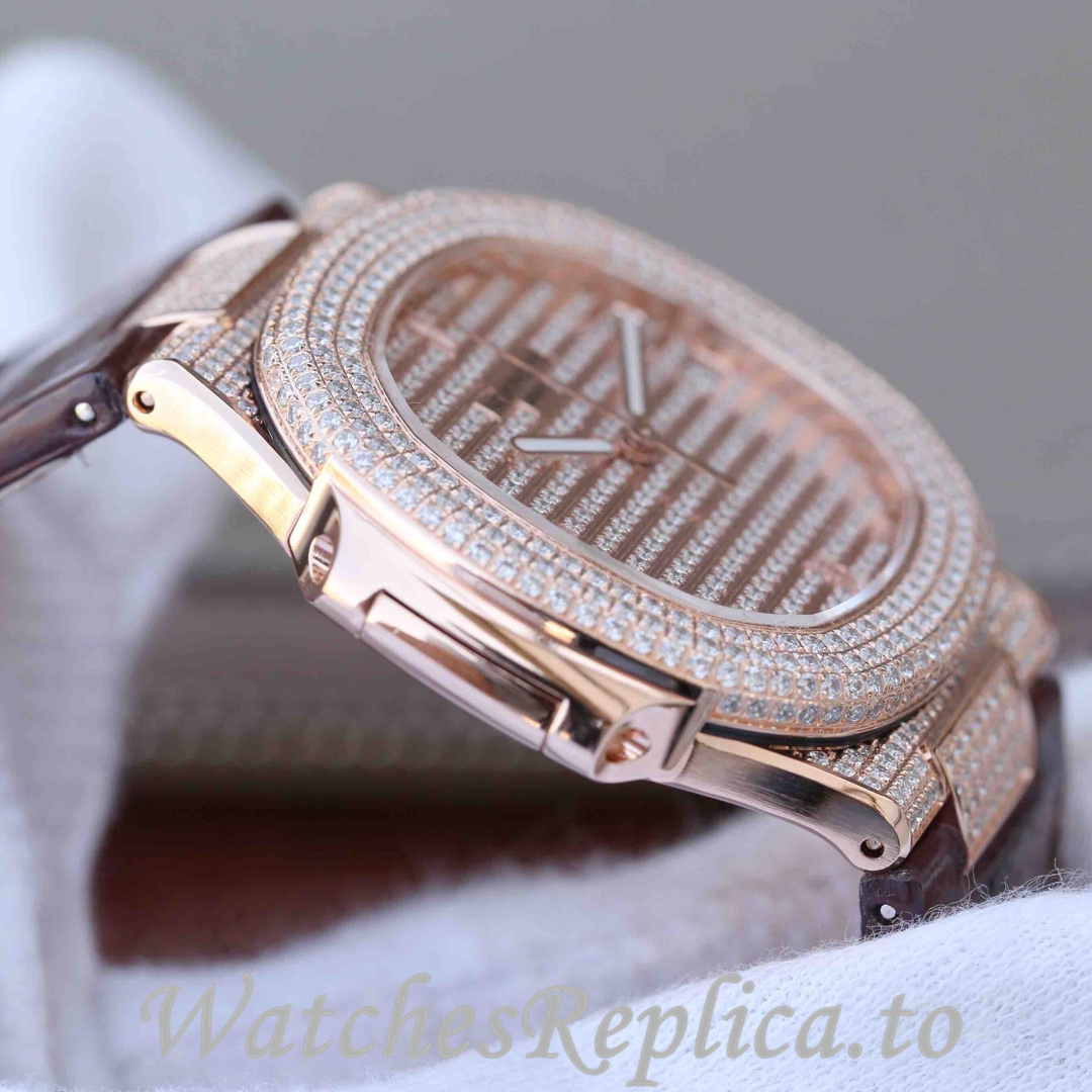 Patek Philippe Replica Nautilus Leather strap 40MM - WatchesReplica.is