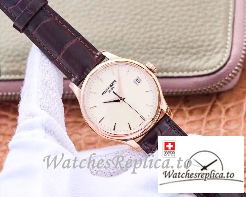 Swiss Patek Philippe Calatrava Rose Gold Replica 5227R-001 Black Strap 39MM×10.2MM - WatchesReplica.is