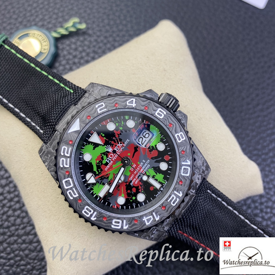 Swiss Rolex GMT Master Electro Carbon Carbon fiber strap 40MM - WatchesReplica.is