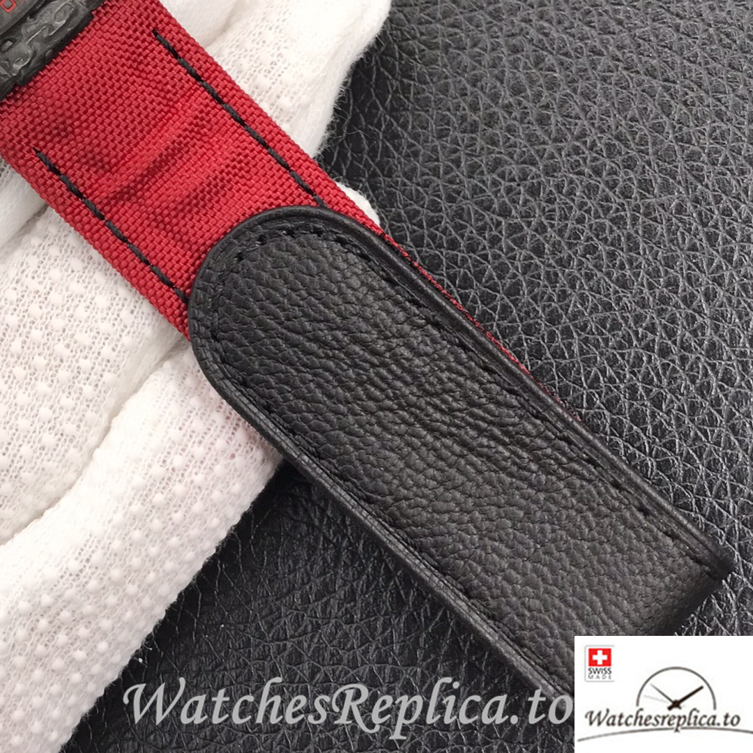 Swiss Rolex Daytona Replica Red Canvas strap 40MM Black Dial - WatchesReplica.is