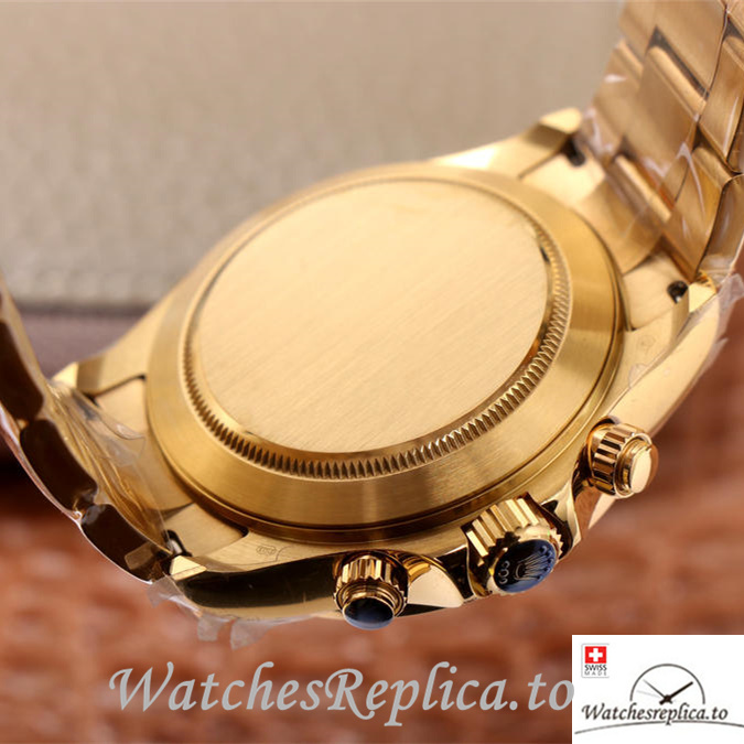 Swiss Rolex Daytona Replica 116598RBOW Yellow Gold strap 40MM - WatchesReplica.is