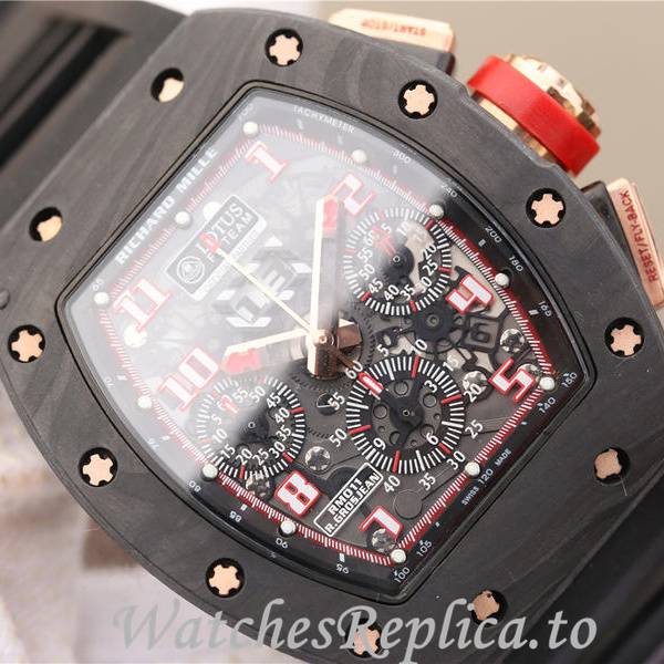 Richard Mille Replica RM011 Rubber strap 50MM - WatchesReplica.is
