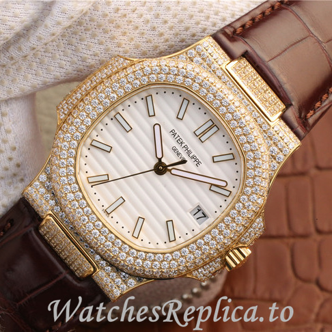 Patek Philippe Replica Nautilus 5719 Leather strap 40MM - WatchesReplica.is