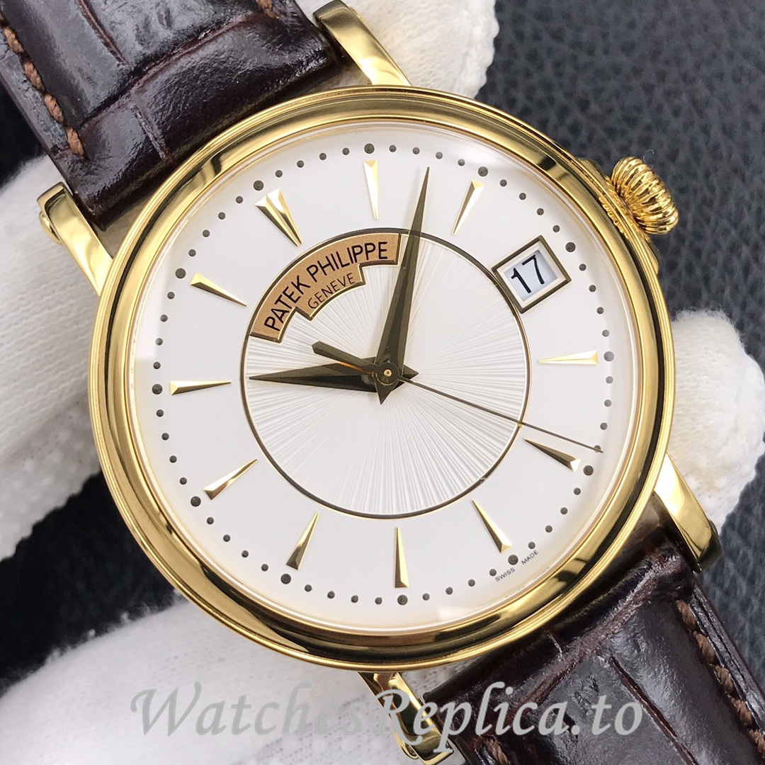 Patek Philippe Replica Calatrava 5153 Leather strap 38MM - WatchesReplica.is