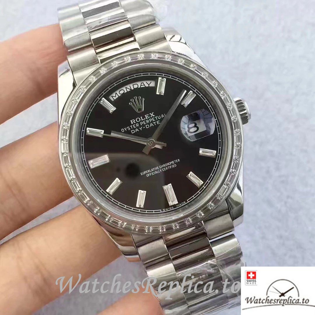 Swiss Rolex Day-Date Replica 228396 Stainless steel strap 40MM - WatchesReplica.is