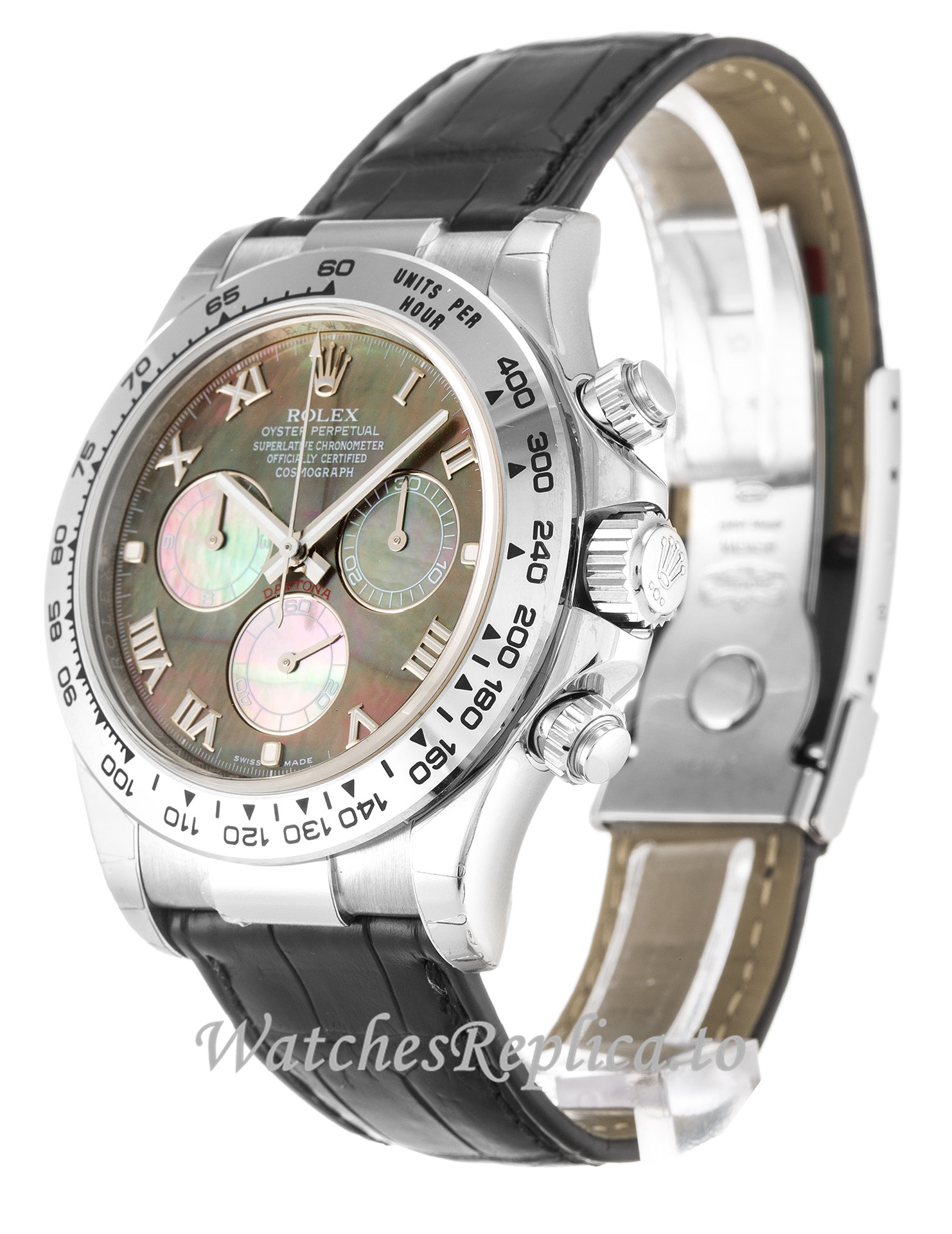 Rolex Daytona Mother of Pearl Black Dial 116519 - WatchesReplica.is