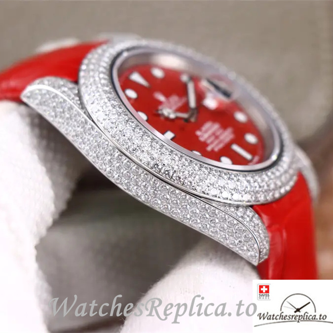 Swiss Rolex Submariner Replica Leather strap 40MM - WatchesReplica.is