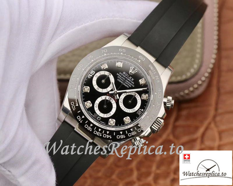 Swiss Rolex Daytona Cosmograph Replica 116519 Black Strap 40MM - WatchesReplica.is