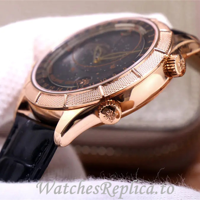 Patek Philippe Replica Complications Leather strap 42MM - WatchesReplica.is