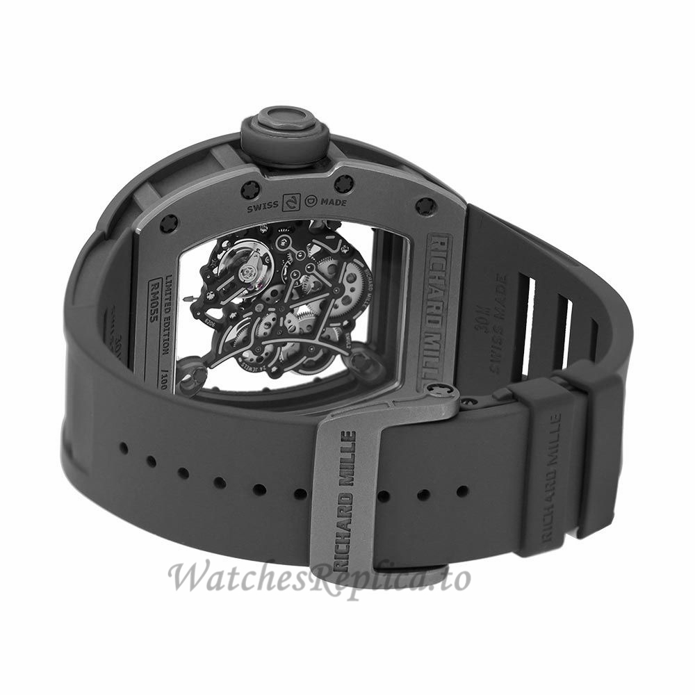 Richard Mille Replica RM055 Bubba Watson Grey Boutique Edition Ceramic 50MM Watch RM05507005 - WatchesReplica.is