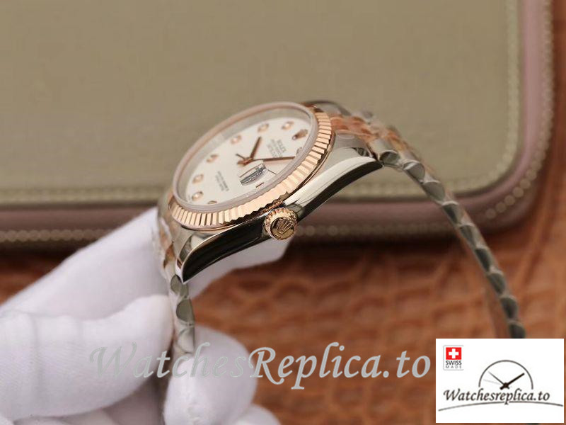 Swiss rolex Datejust Replica 69173 Rose gold Bezel 36MM - WatchesReplica.is