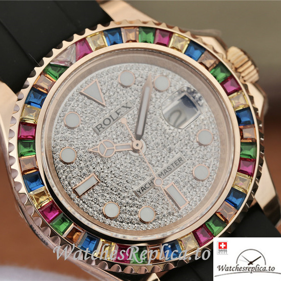 Swiss Rolex Yacht-Master Replica m116655-0005 Rubber strap 40MM - WatchesReplica.is