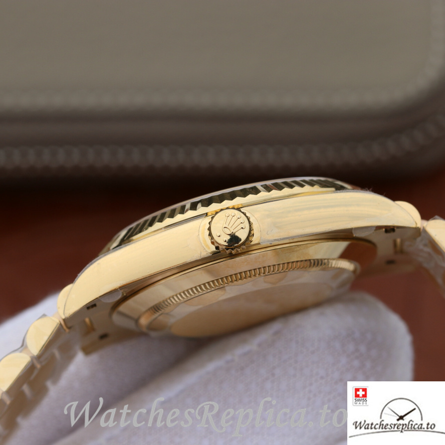 Swiss Rolex Day Date Replica 228238 Yellow Gold strap 40MM - WatchesReplica.is