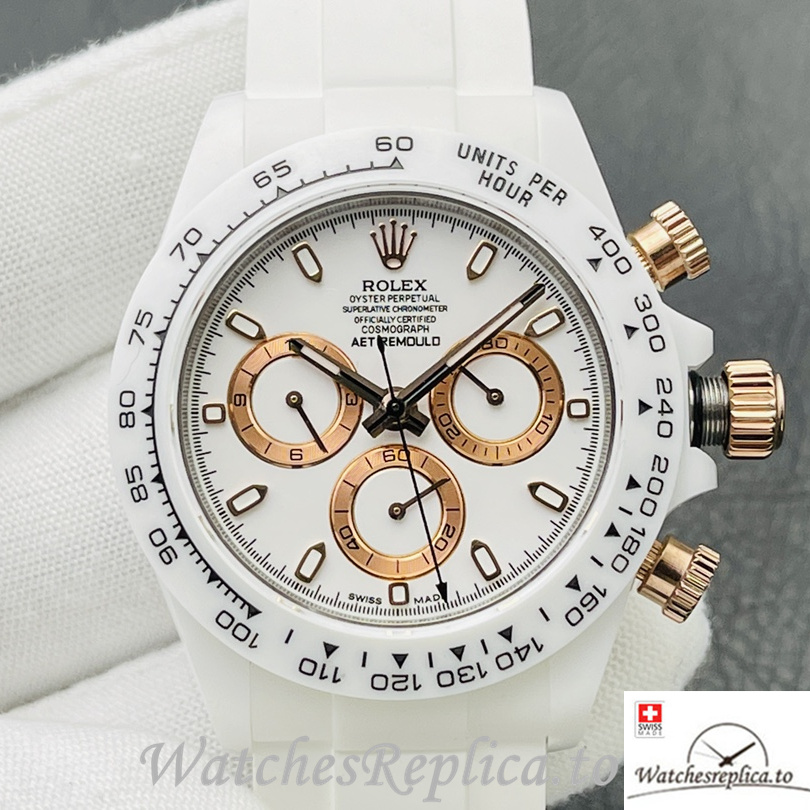 Swiss Rolex Daytona Replica Rubber strap 40MM - WatchesReplica.is