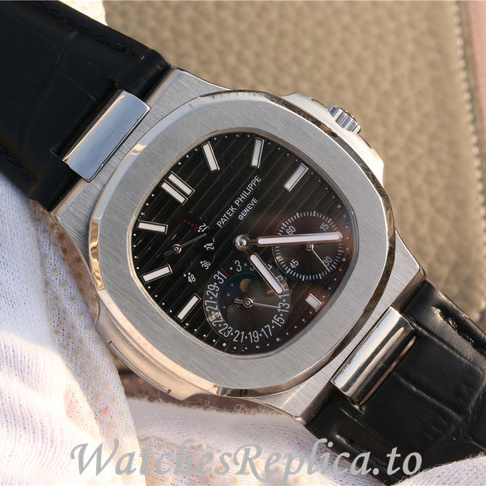 Patek Philippe Replica Nautilus 5712 Leather strap 40MM - WatchesReplica.is