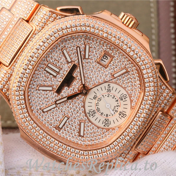 Patek Philippe Replica Nautilus Rose Gold strap 41MM - WatchesReplica.is