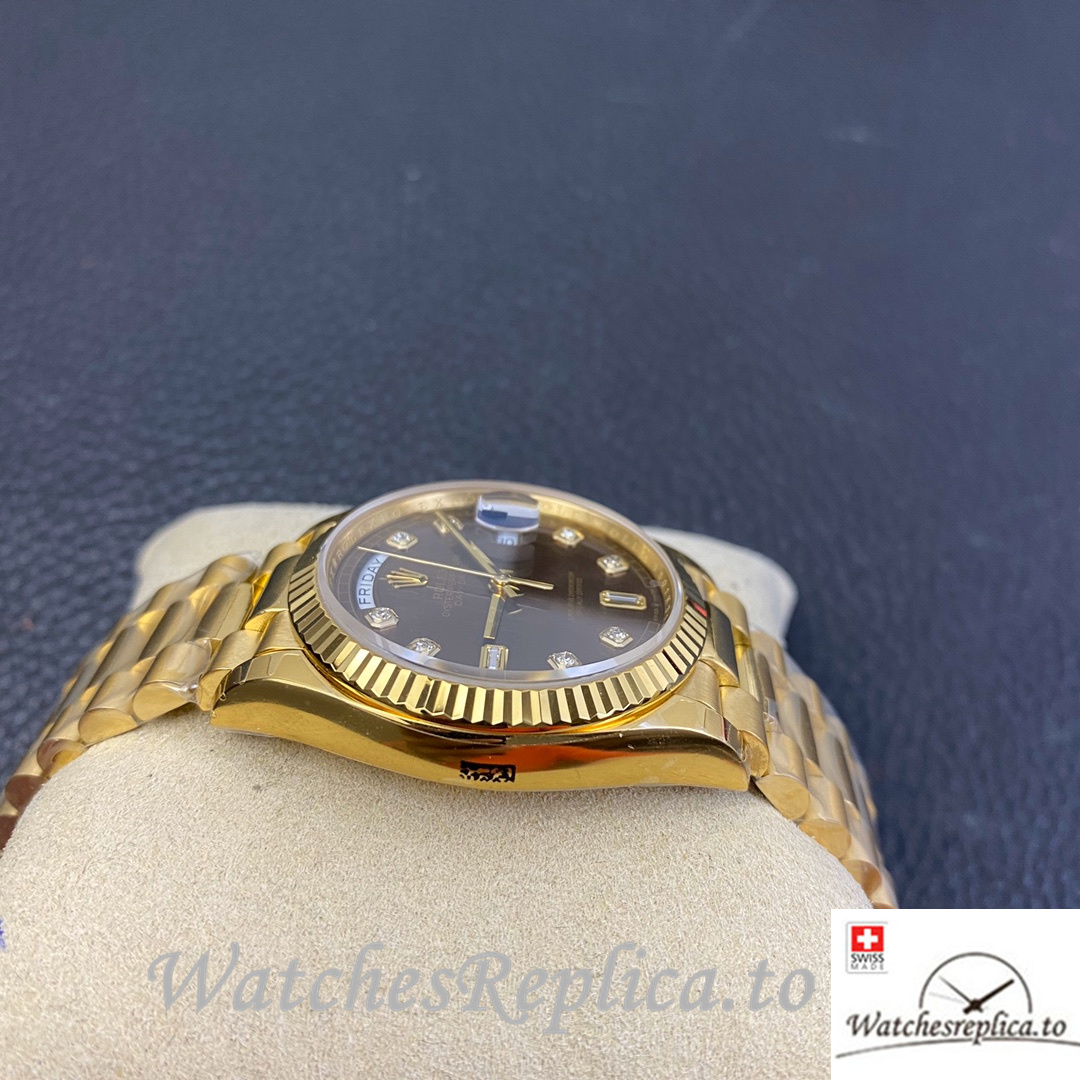 Swiss Rolex Datejust Replica 126233 Yellow Gold strap 36MM - WatchesReplica.is