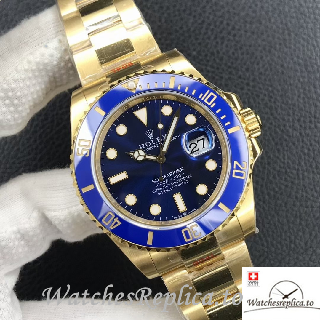 Swiss Rolex Submariner 126618 Replica Yellow Gold strap 41MM - WatchesReplica.is