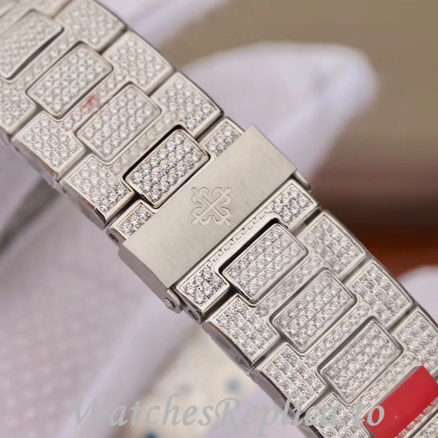 Patek Philippe Replica Nautilus White Gold strap 40MM - WatchesReplica.is